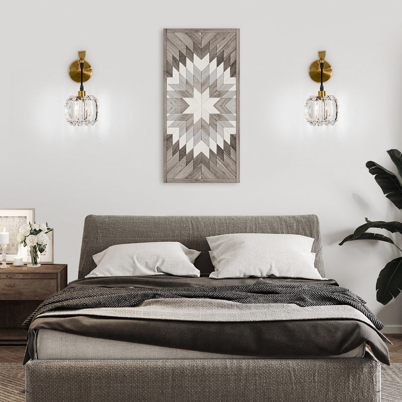 Nordic Style Metal Wall Light Globe Shape Wall Sconce with Crystal for Living Room