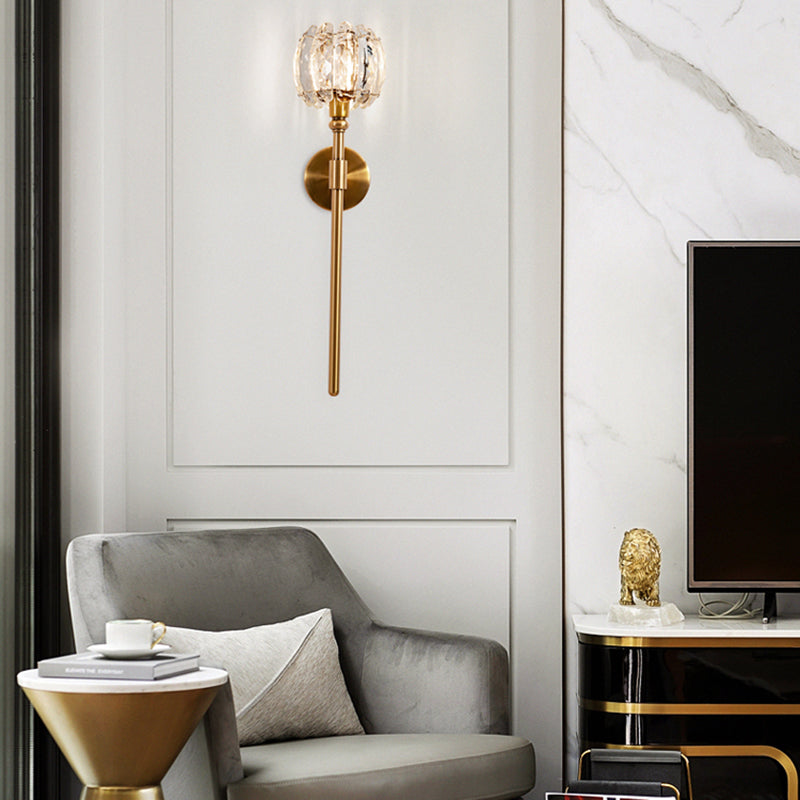 Nordic Style Metal Wall Light Globe Shape Wall Sconce with Crystal for Living Room