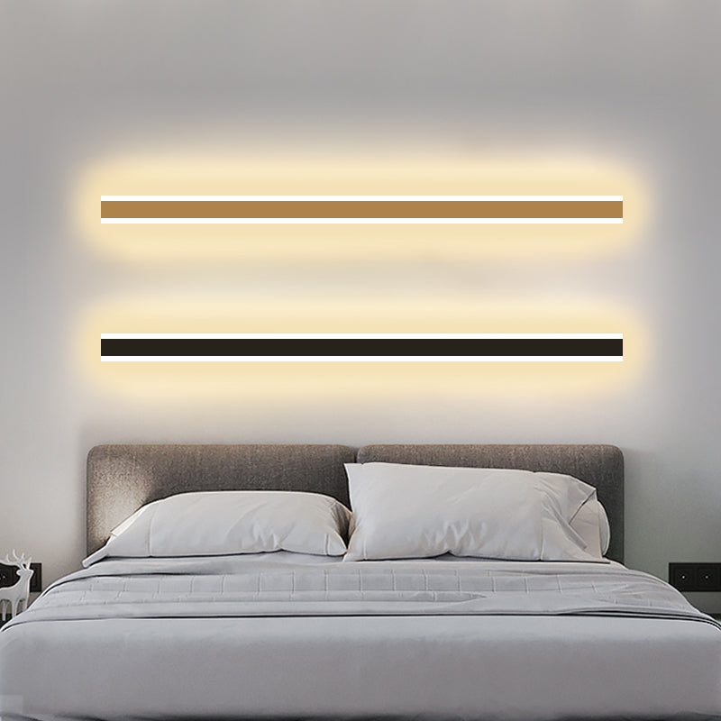Metal Linear Shape Wall Light Modern Style 1-Light Wall Mounted Light