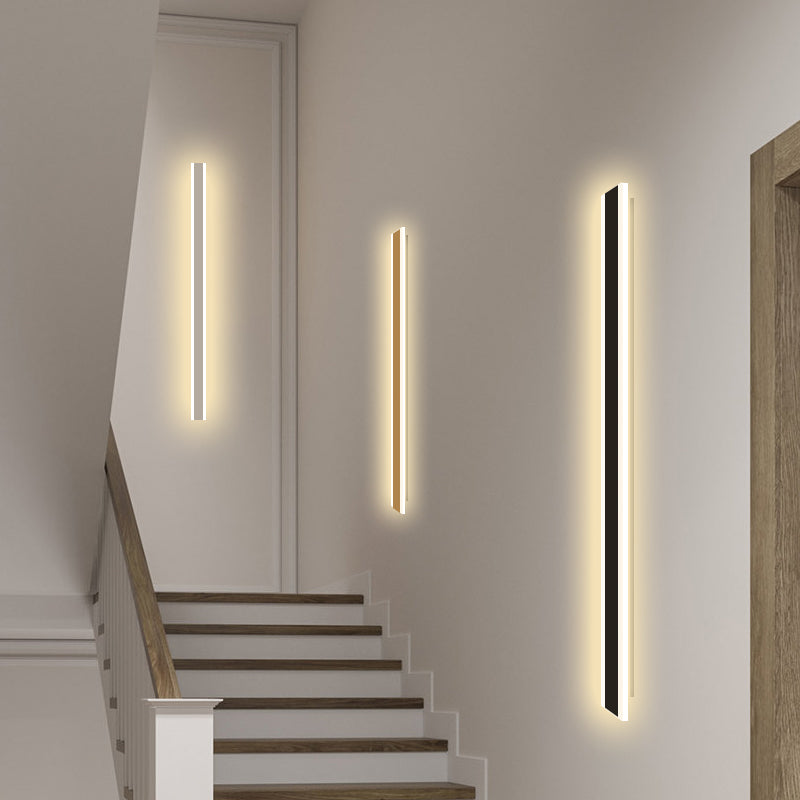 Metal Linear Shape Wall Light Modern Style 1-Light Wall Mounted Light