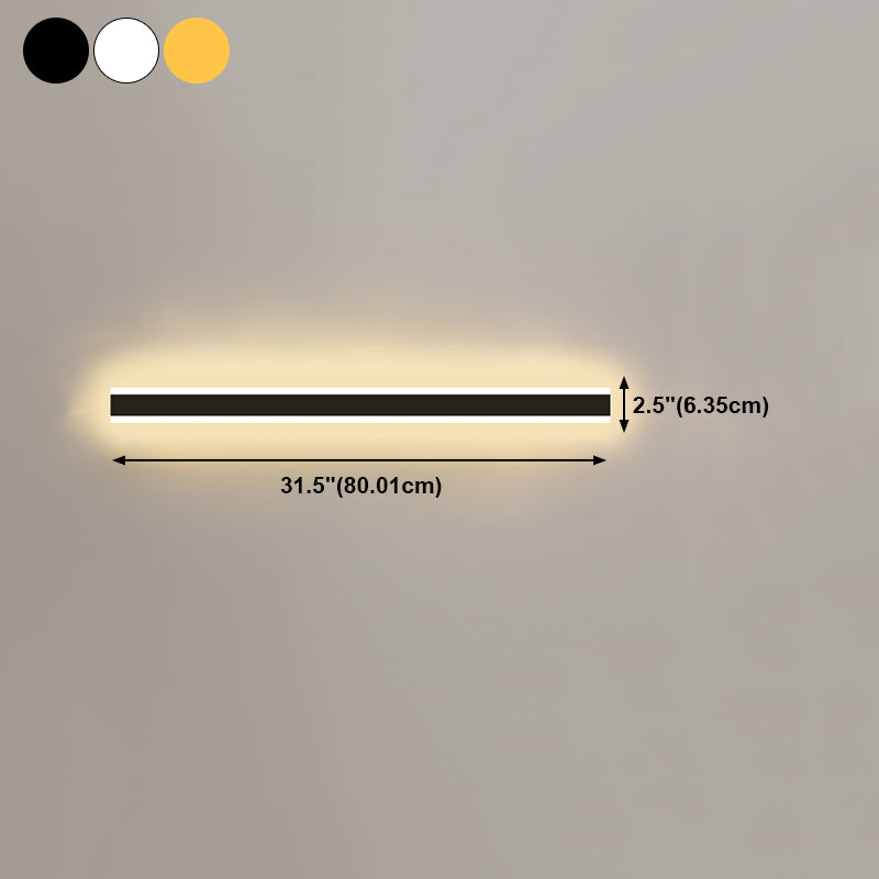 Metal Linear Shape Wall Light Modern Style 1-Light Wall Mounted Light