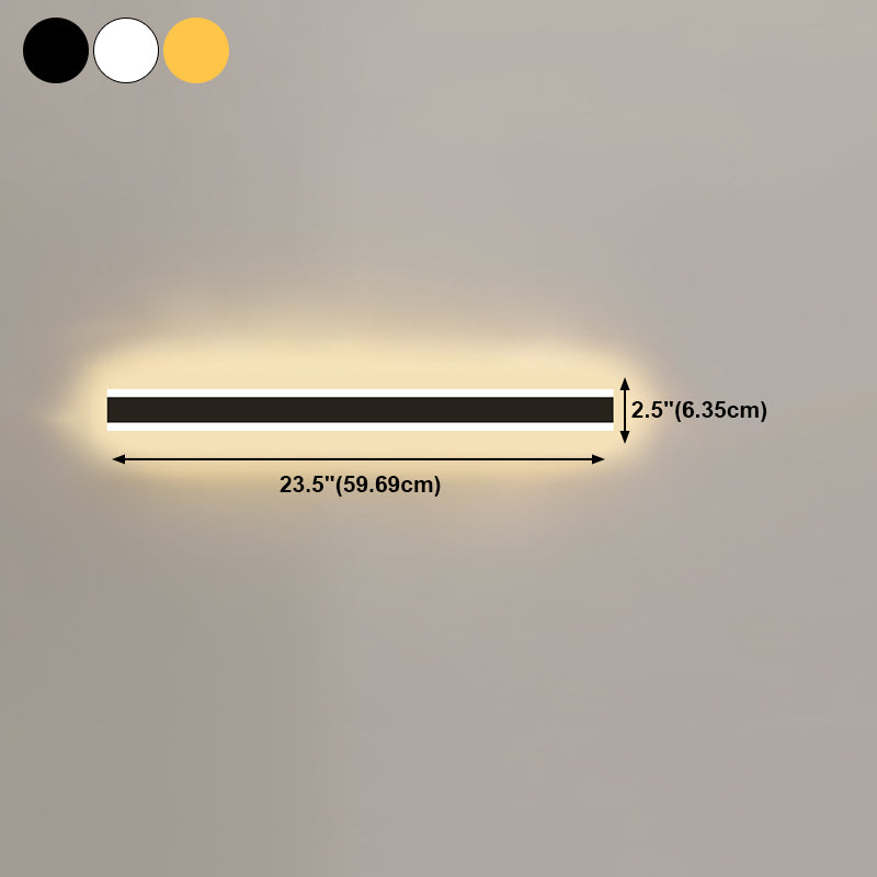 Metal Linear Shape Wall Light Modern Style 1-Light Wall Mounted Light