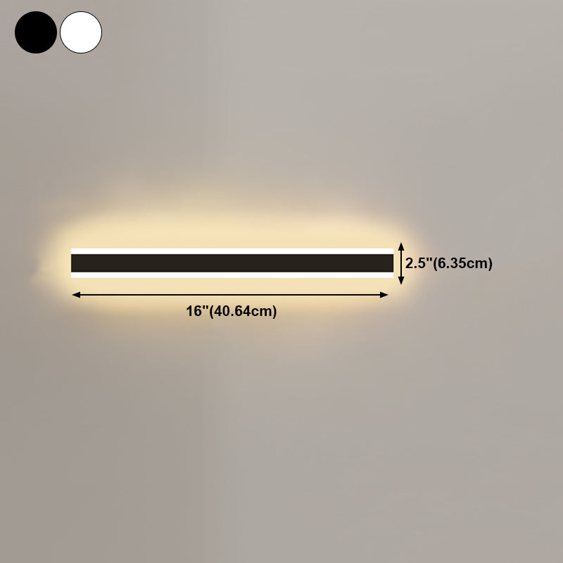 Metal Linear Shape Wall Light Modern Style 1-Light Wall Mounted Light