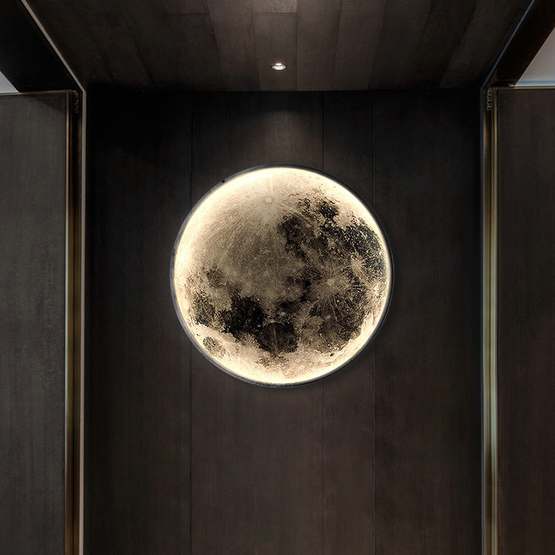 Modern Style Wall Light Sconce Creative Moon-shaped Wall Light Fixture for Bedroom