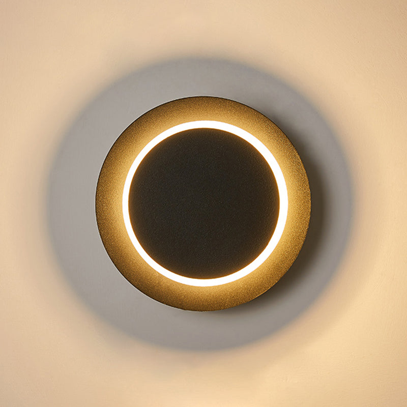 Modern Style Circle Shape Wall Sconce Metal 1 Light Wall Lighting for Bedroom