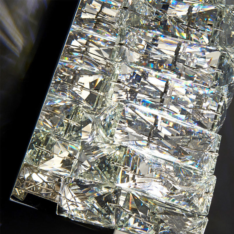 Modern Style Wall Sconce 1-Light Wall Mount Lamp with Crystal Shade for Bedroom