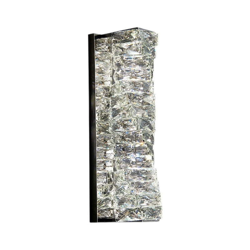 Modern Style Wall Sconce 1-Light Wall Mount Lamp with Crystal Shade for Bedroom