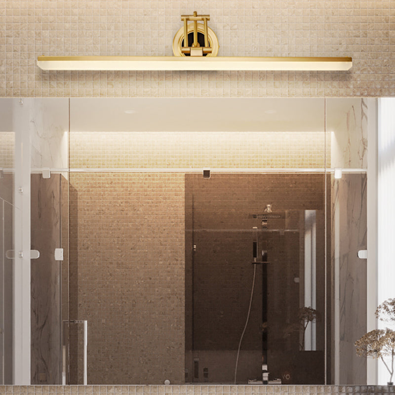 Linear Shape Contemporary Style Vanity Light Metal 1 Light LED Mirror Light for Bathroom