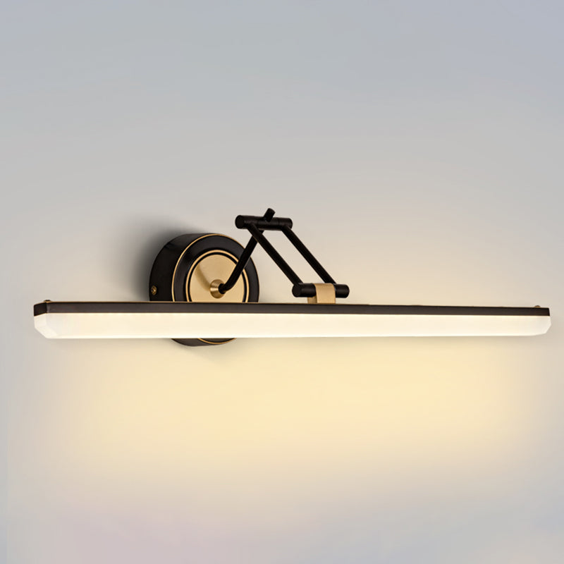 Linear Shape Contemporary Style Vanity Light Metal 1 Light LED Mirror Light for Bathroom