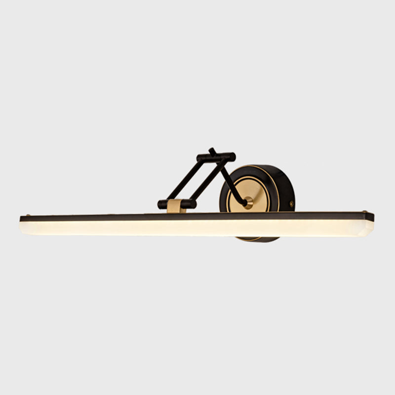Linear Shape Contemporary Style Vanity Light Metal 1 Light LED Mirror Light for Bathroom