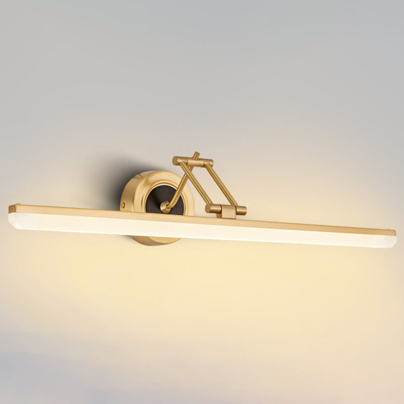 Linear Shape Contemporary Style Vanity Light Metal 1 Light LED Mirror Light for Bathroom