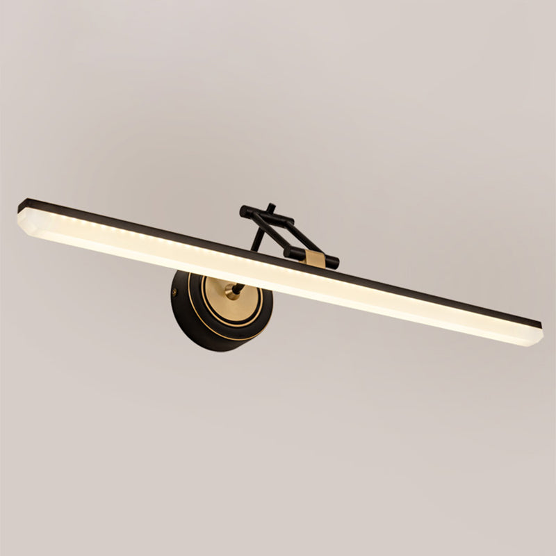 Linear Shape Contemporary Style Vanity Light Metal 1 Light LED Mirror Light for Bathroom