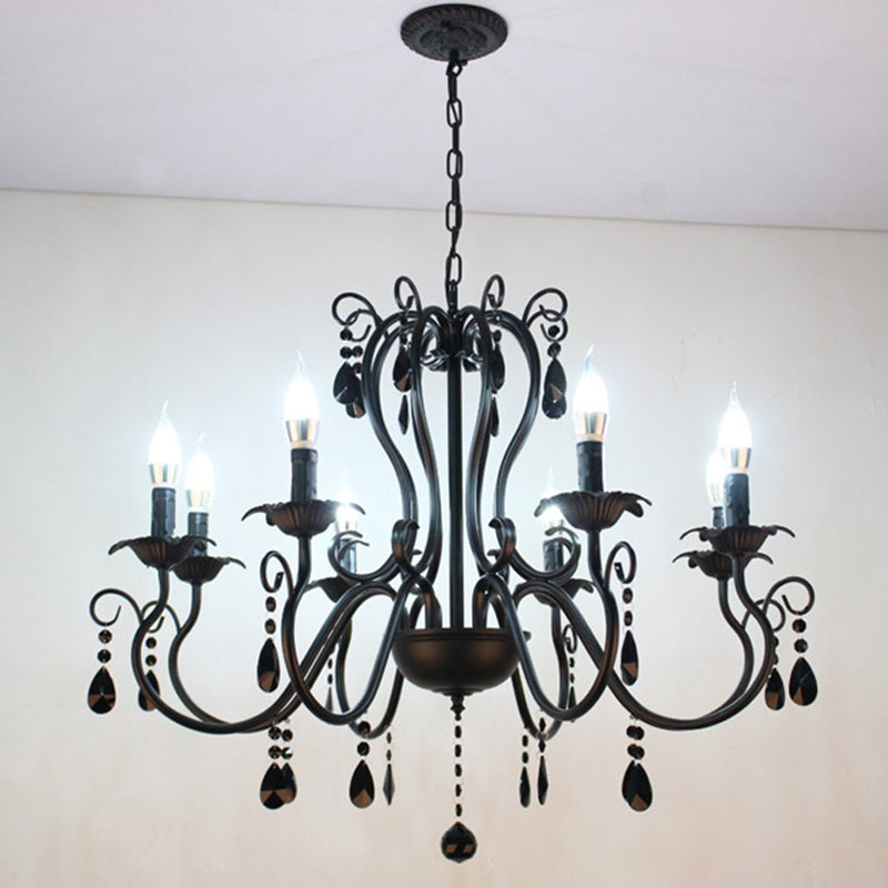 Metal Candle Pendant Lighting European Multi Lights Hanging Lamp