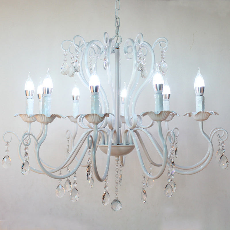 Metal Candle Pendant Lighting European Multi Lights Hanging Lamp