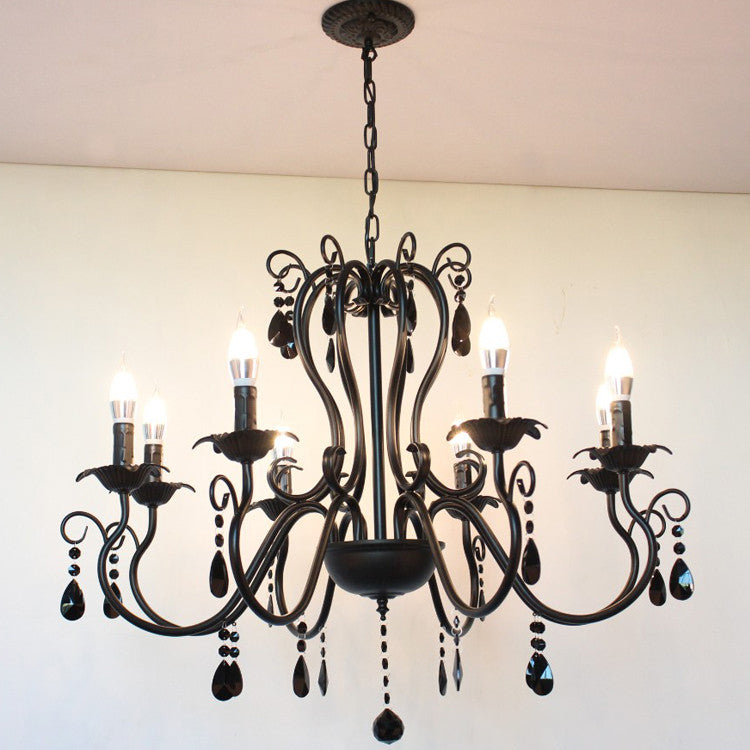 Metal Candle Pendant Lighting European Multi Lights Hanging Lamp