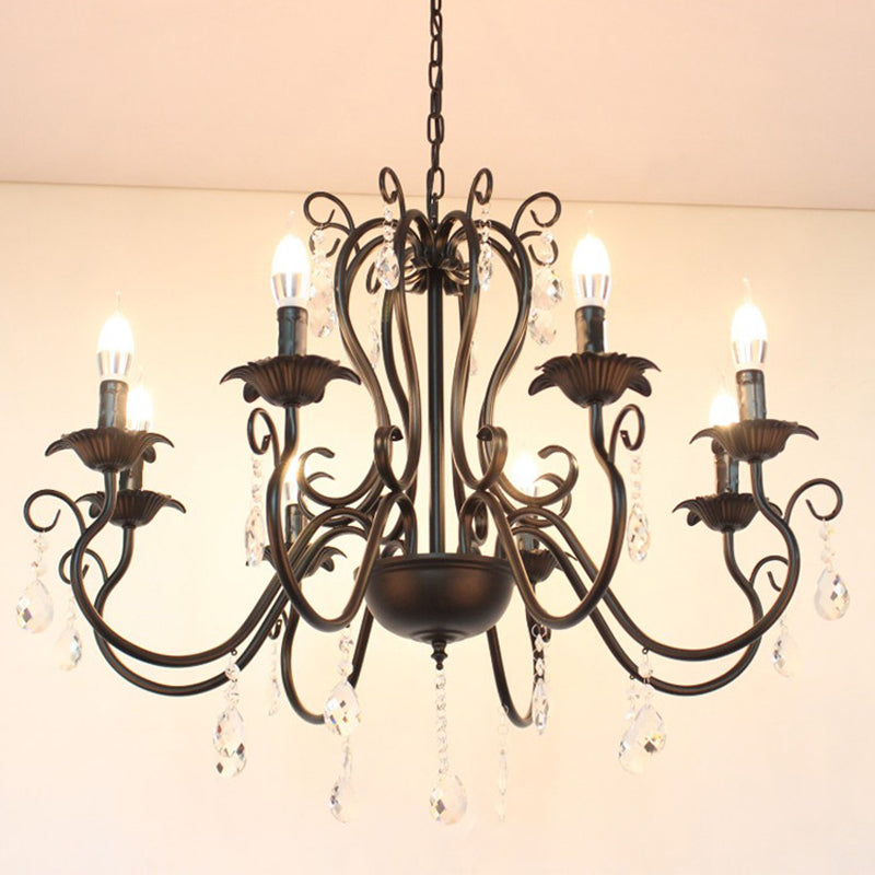 Metal Candle Pendant Lighting European Multi Lights Hanging Lamp