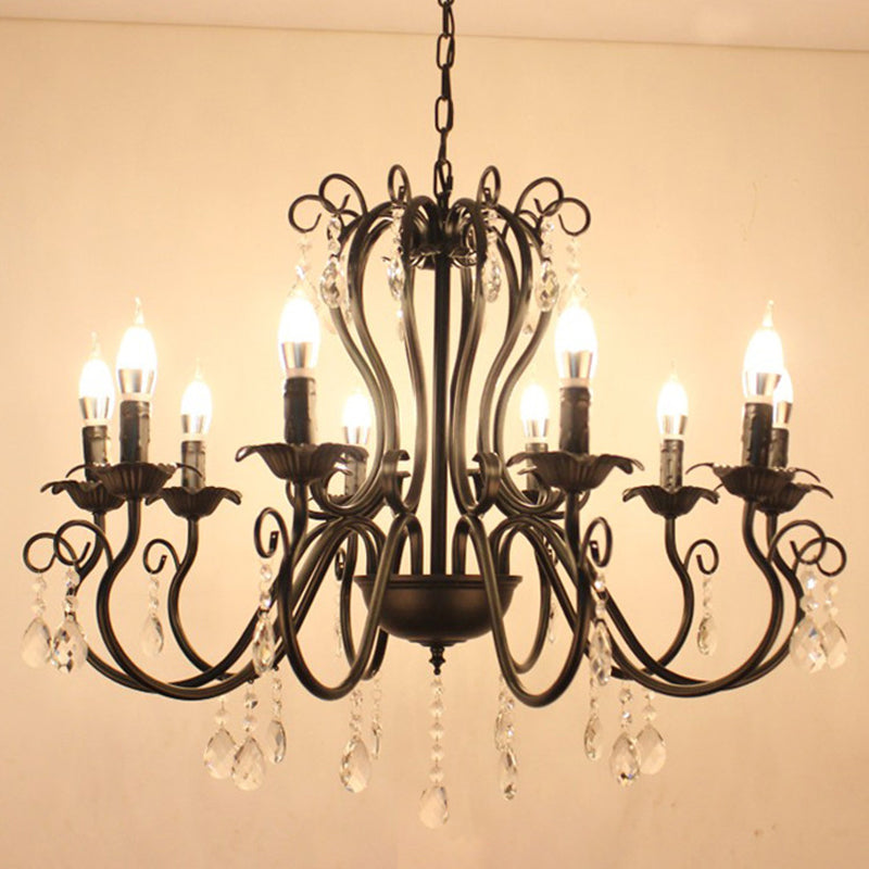 Metal Candle Pendant Lighting European Multi Lights Hanging Lamp