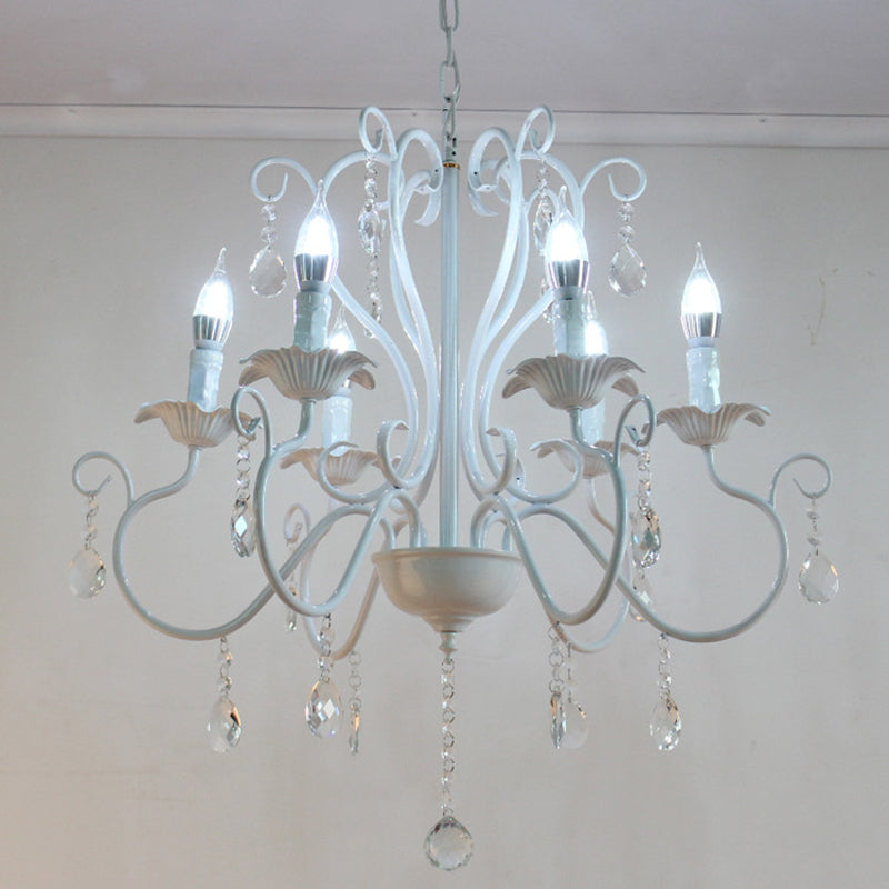 Metal Candle Pendant Lighting European Multi Lights Hanging Lamp