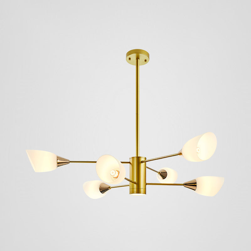 Modern Chandelier Minimalism Glass Shade Hanging Lighting Fixture for Sitting Room