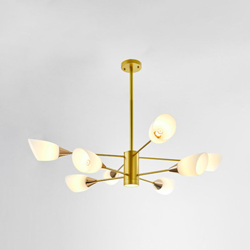 Modern Chandelier Minimalism Glass Shade Hanging Lighting Fixture for Sitting Room