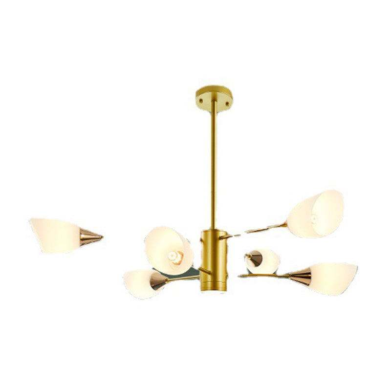 Modern Chandelier Minimalism Glass Shade Hanging Lighting Fixture for Sitting Room