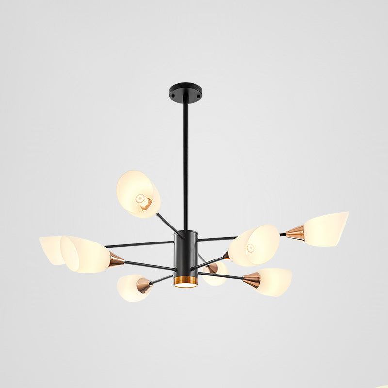 Modern Chandelier Minimalism Glass Shade Hanging Lighting Fixture for Sitting Room