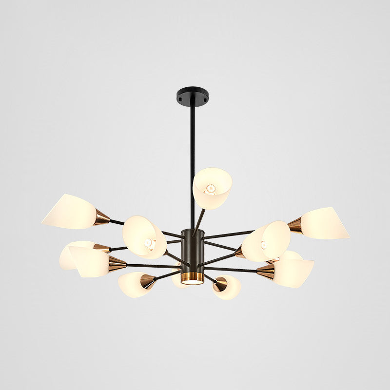 Modern Chandelier Minimalism Glass Shade Hanging Lighting Fixture for Sitting Room