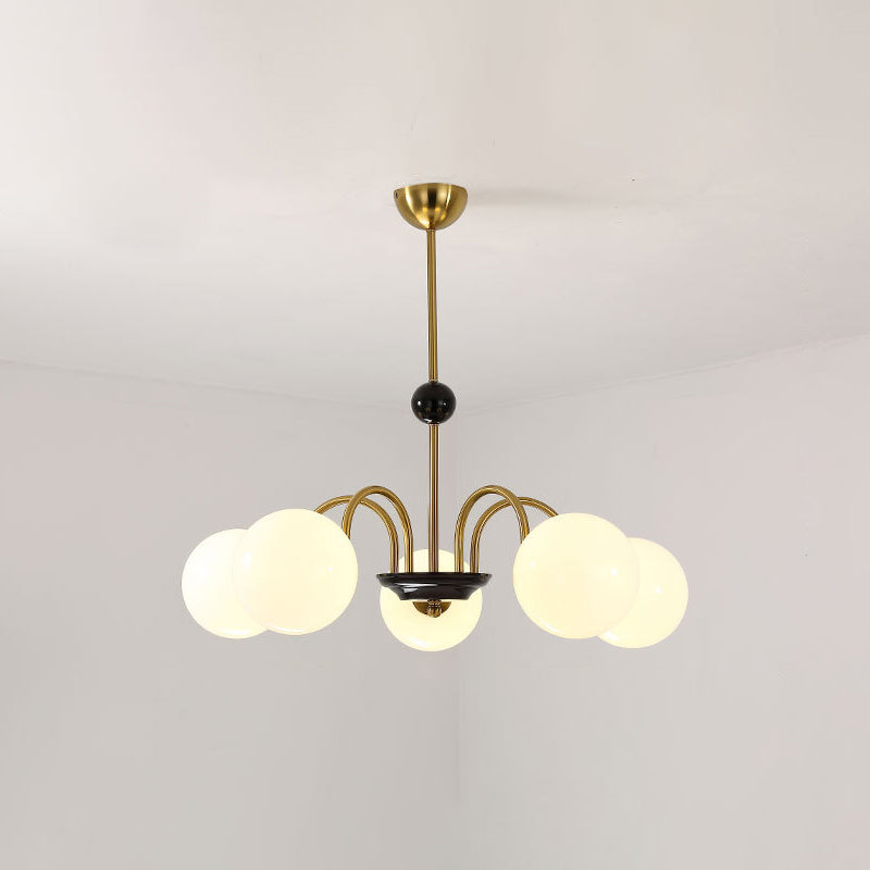 Modern Chandelier Simple Glass Shade Hanging Lighting Fixture for Sitting Room