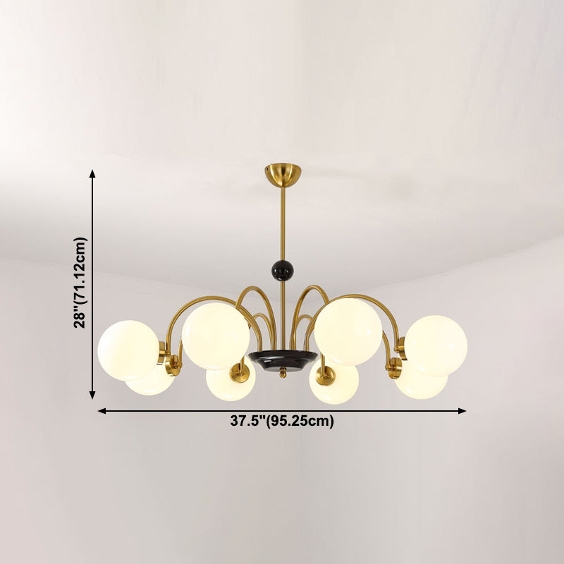 Modern Chandelier Simple Glass Shade Hanging Lighting Fixture for Sitting Room
