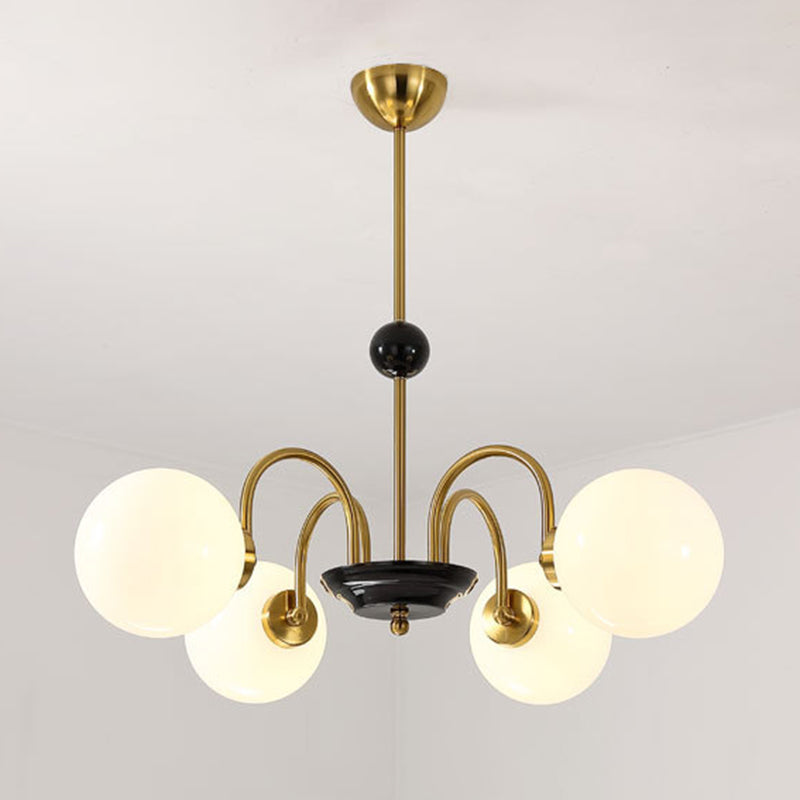 Modern Chandelier Simple Glass Shade Hanging Lighting Fixture for Sitting Room