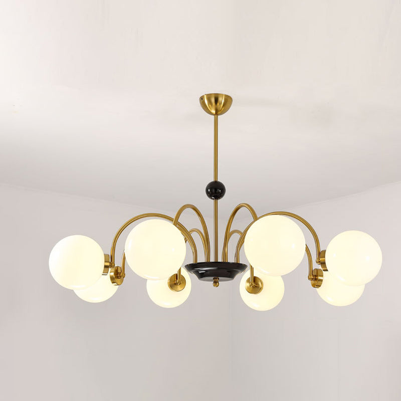 Modern Chandelier Simple Glass Shade Hanging Lighting Fixture for Sitting Room