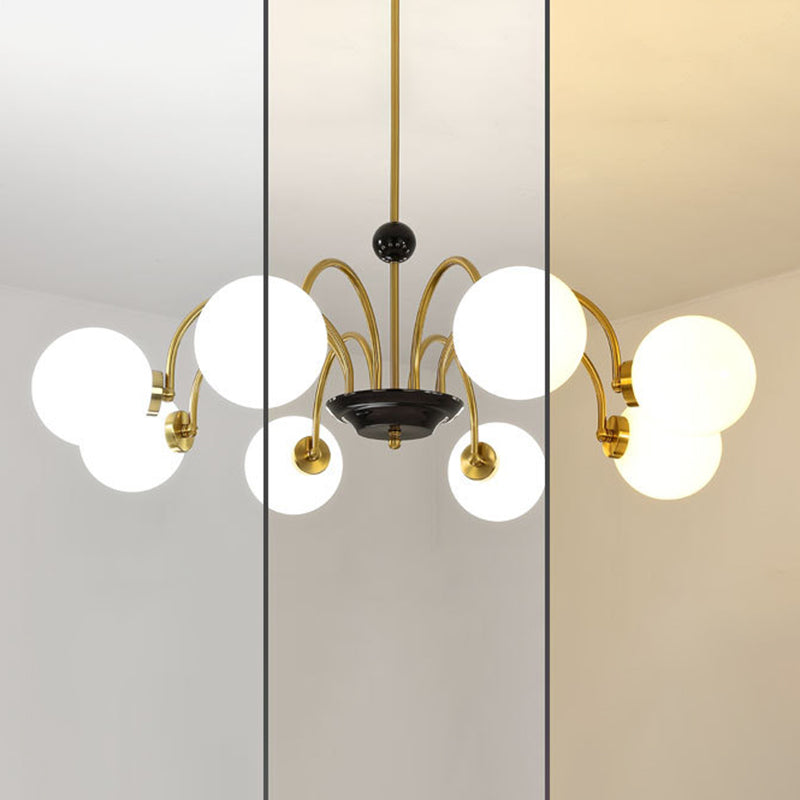 Modern Chandelier Simple Glass Shade Hanging Lighting Fixture for Sitting Room