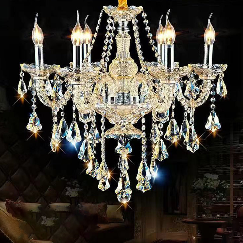 Metal Candle Pendant Lighting European Multi Lights Hanging Lamp Kit