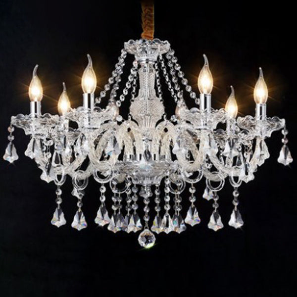 Metal Candle Pendant Lighting European Multi Lights Hanging Lamp Kit