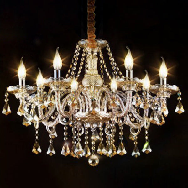 Metal Candle Pendant Lighting European Multi Lights Hanging Lamp Kit