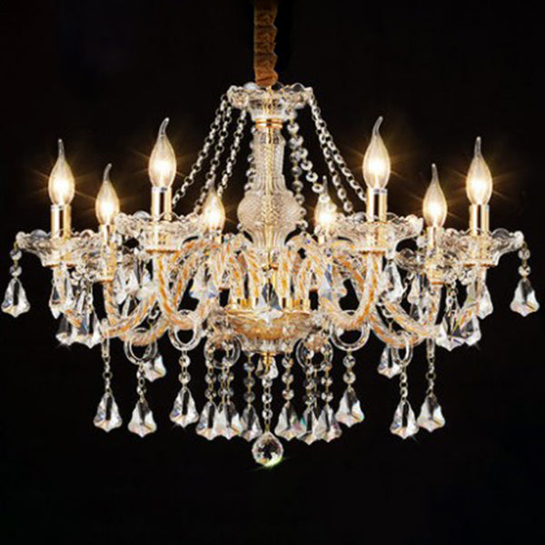 Metal Candle Pendant Lighting European Multi Lights Hanging Lamp Kit