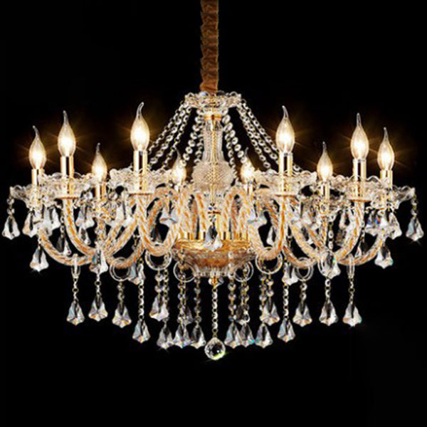 Metal Candle Pendant Lighting European Multi Lights Hanging Lamp Kit