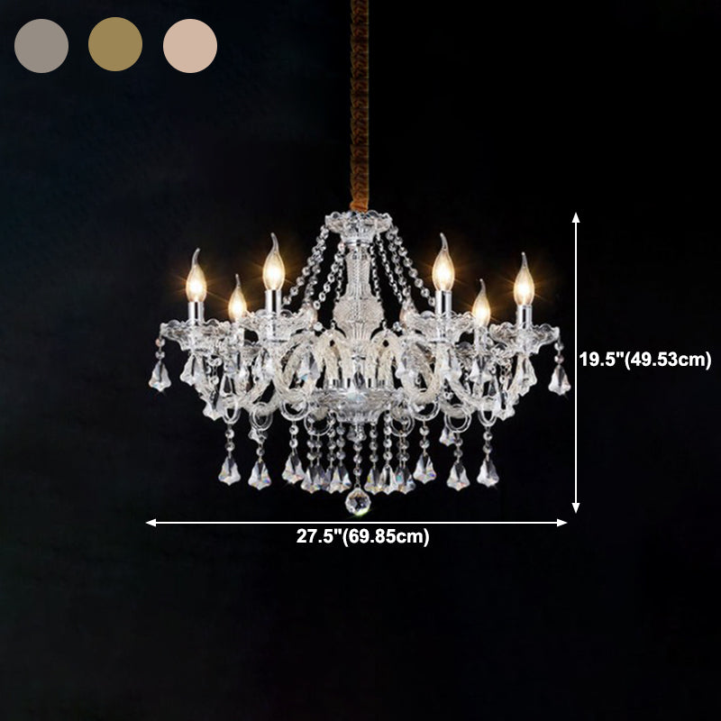 Metal Candle Pendant Lighting European Multi Lights Hanging Lamp Kit