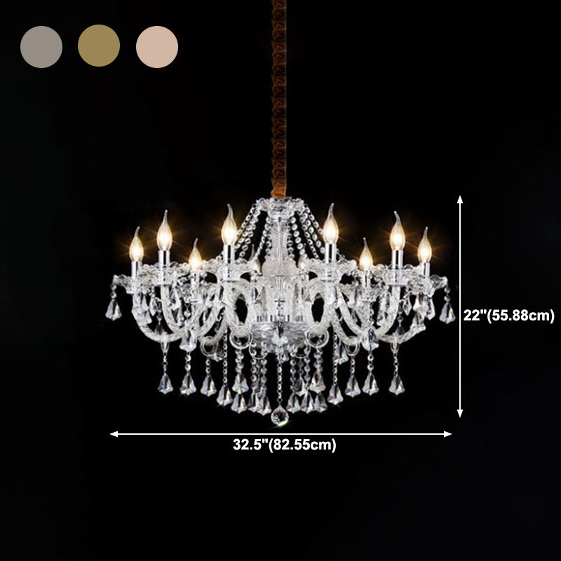 Metal Candle Pendant Lighting European Multi Lights Hanging Lamp Kit