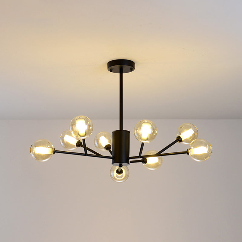 Modern Iron Geometry Hanging Lamp American Style Chandelier Light for Bedroom