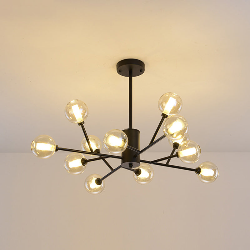 Modern Iron Geometry Hanging Lamp American Style Chandelier Light for Bedroom