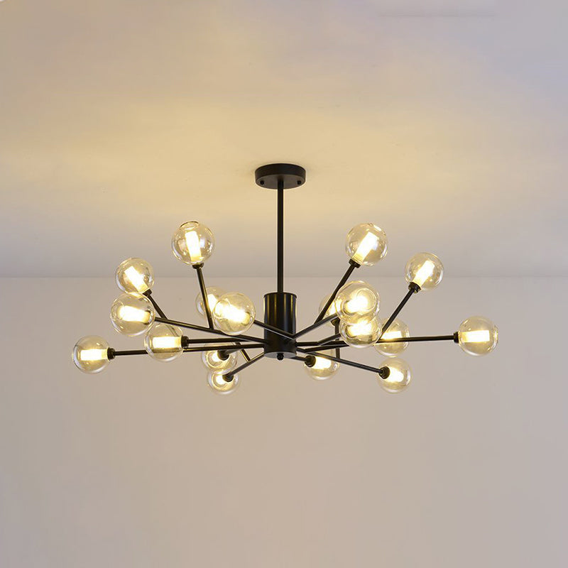 Modern Iron Geometry Hanging Lamp American Style Chandelier Light for Bedroom