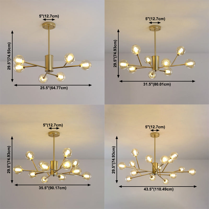 Modern Iron Geometry Hanging Lamp American Style Chandelier Light for Bedroom