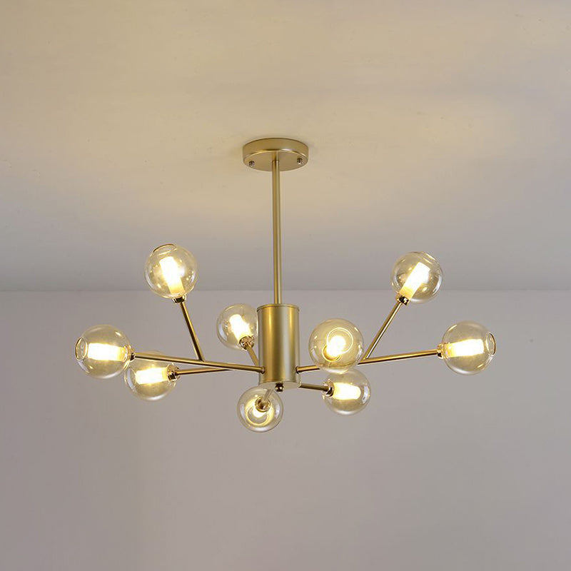 Modern Iron Geometry Hanging Lamp American Style Chandelier Light for Bedroom