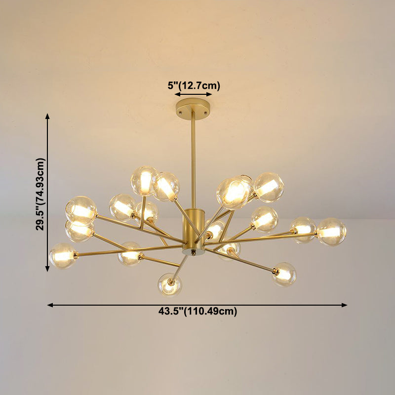 Modern Iron Geometry Hanging Lamp American Style Chandelier Light for Bedroom