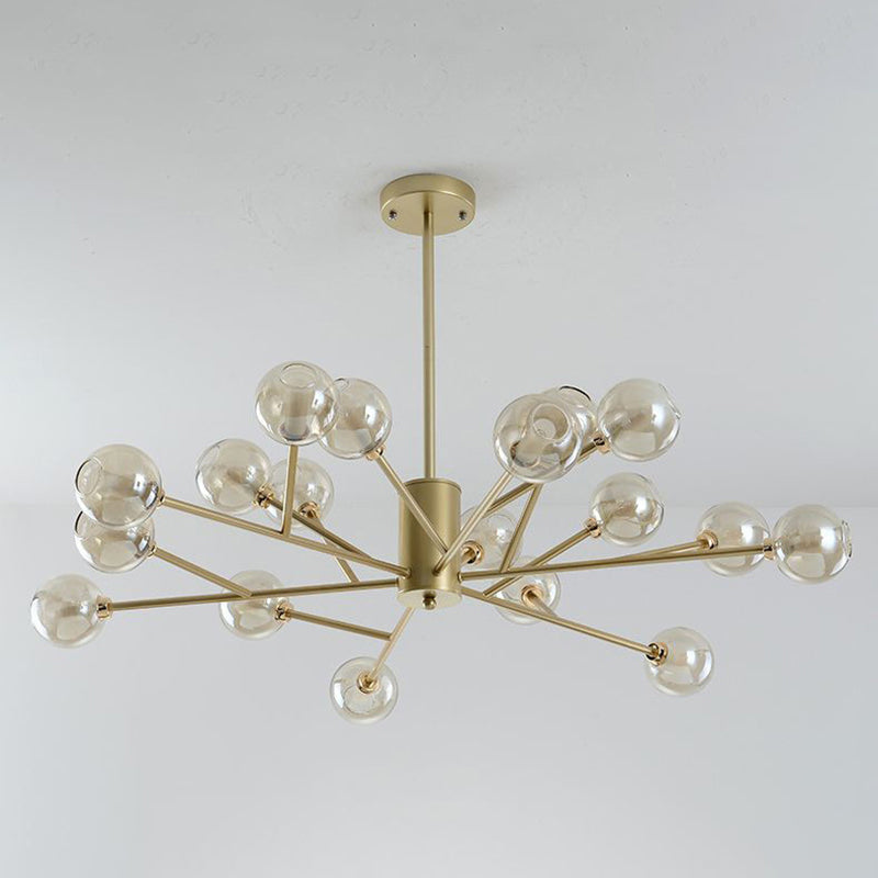 Modern Iron Geometry Hanging Lamp American Style Chandelier Light for Bedroom