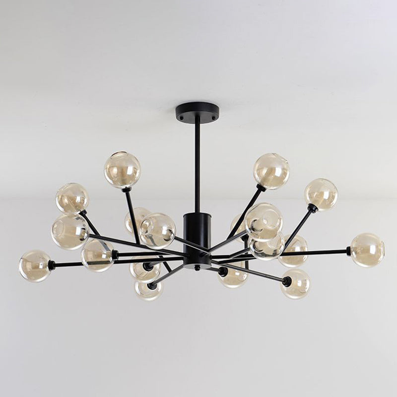 Modern Iron Geometry Hanging Lamp American Style Chandelier Light for Bedroom