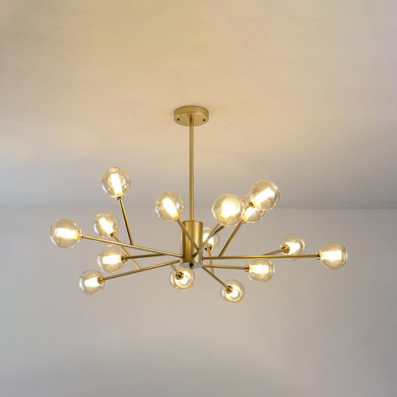 Modern Iron Geometry Hanging Lamp American Style Chandelier Light for Bedroom