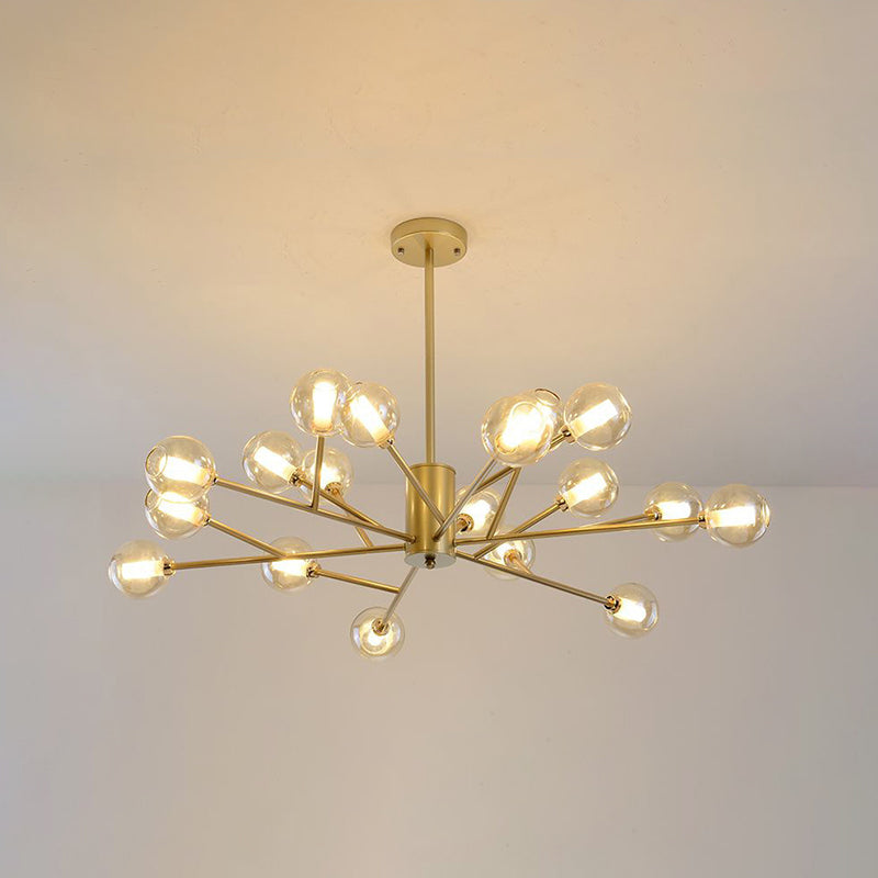 Modern Iron Geometry Hanging Lamp American Style Chandelier Light for Bedroom