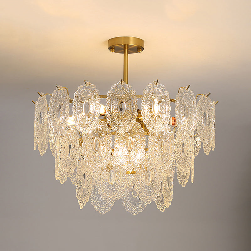 Contemporary Glass Chandelier Light Simple Pendant Lighting Fixtures for Sitting Room